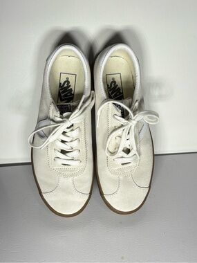 Vans White Canvas Low-Top Sneakers Womens 7, Men’s 5.5